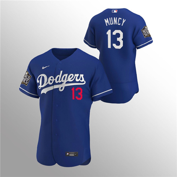 Men's Los Angeles Dodgers #13 Max Muncy Blue 2020 World Series Bound stitched MLB Jersey